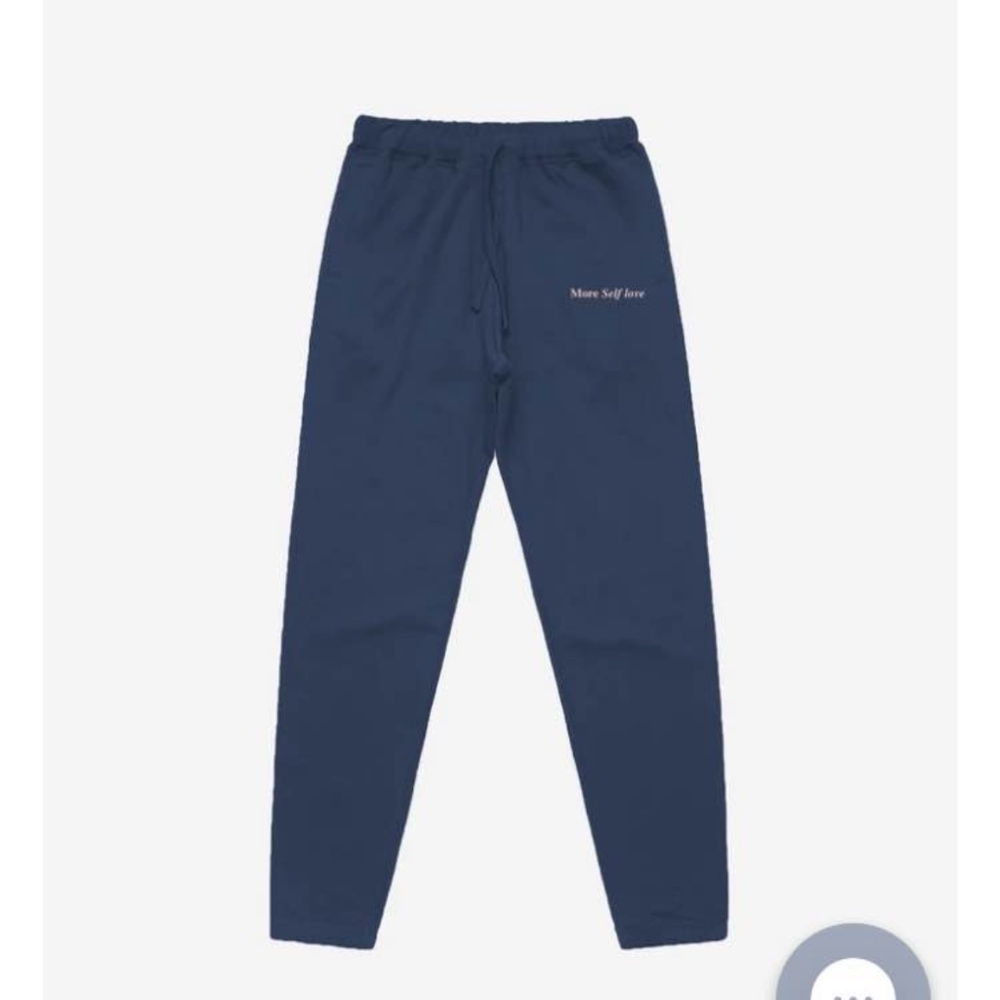 Peace Collective, navy joggers, “More Self Love”